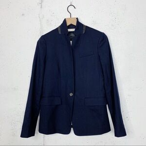 J. Crew Regent Navy Blue Wool Flannel Blazer Jacket Size 2
